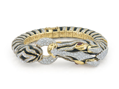 David Webb Diamond Zebra Bracelet