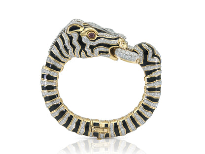 David Webb Diamond Zebra Bracelet
