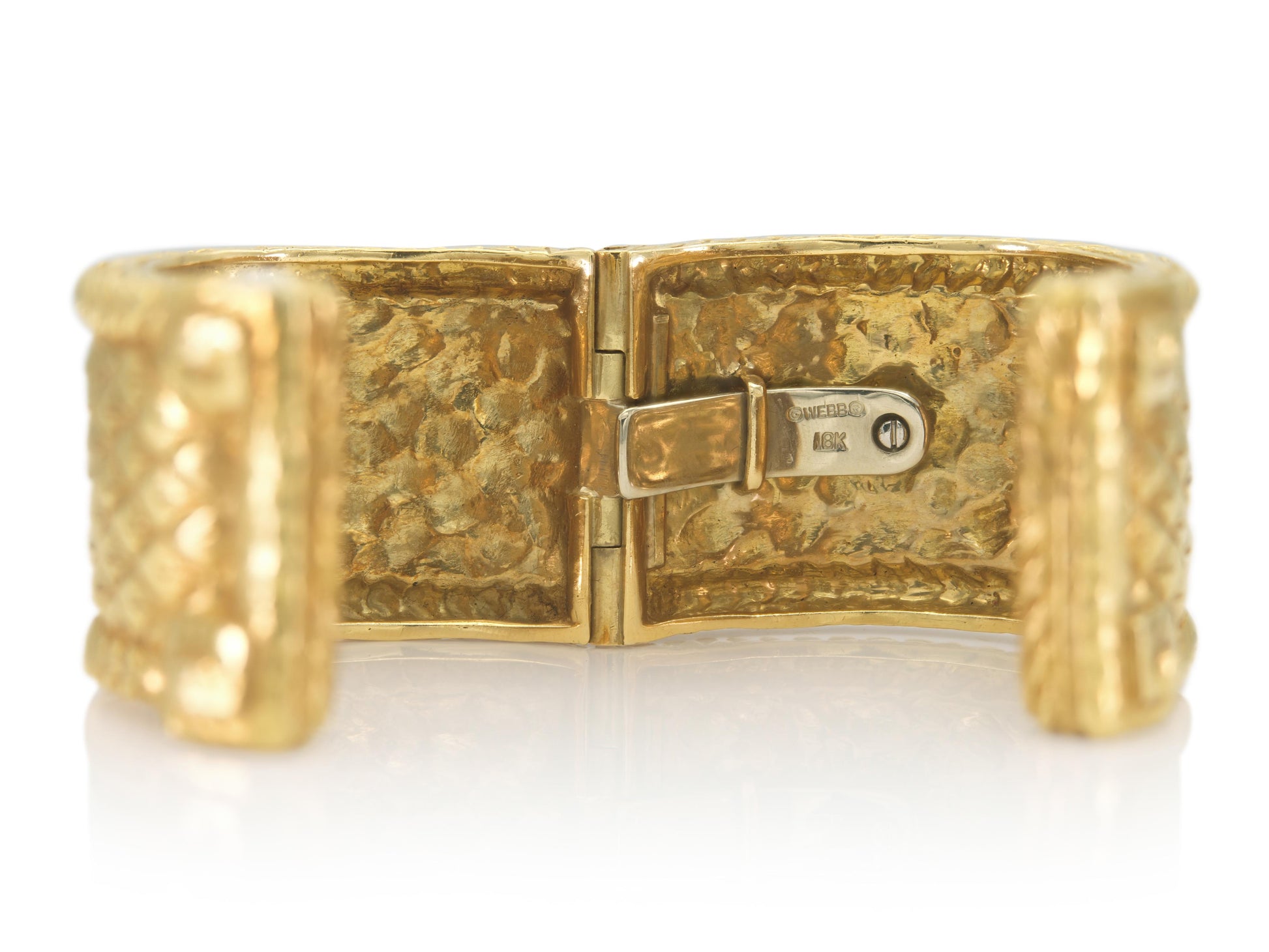 Vintage 1970s David Webb Gold Scales Cuff Bracelet