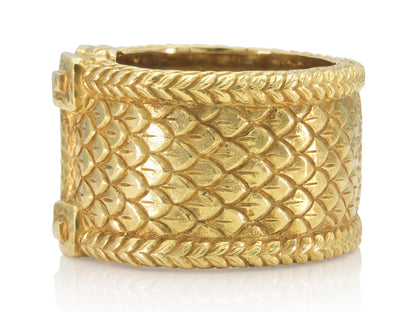 Vintage 1970s David Webb Gold Scales Cuff Bracelet