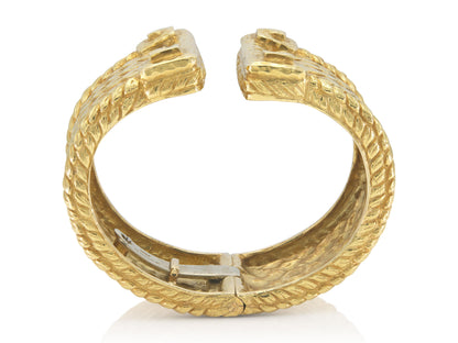 Vintage 1970s David Webb Gold Scales Cuff Bracelet