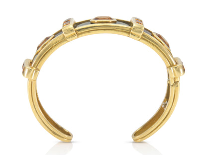 Sabbadini Citrine and Purple Mother of Pearl Cuff Bracelet