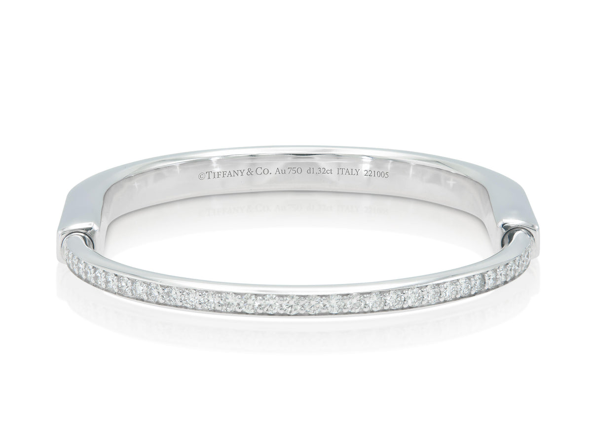 Tiffany & Co. Lock Bangle Bracelet with Diamonds