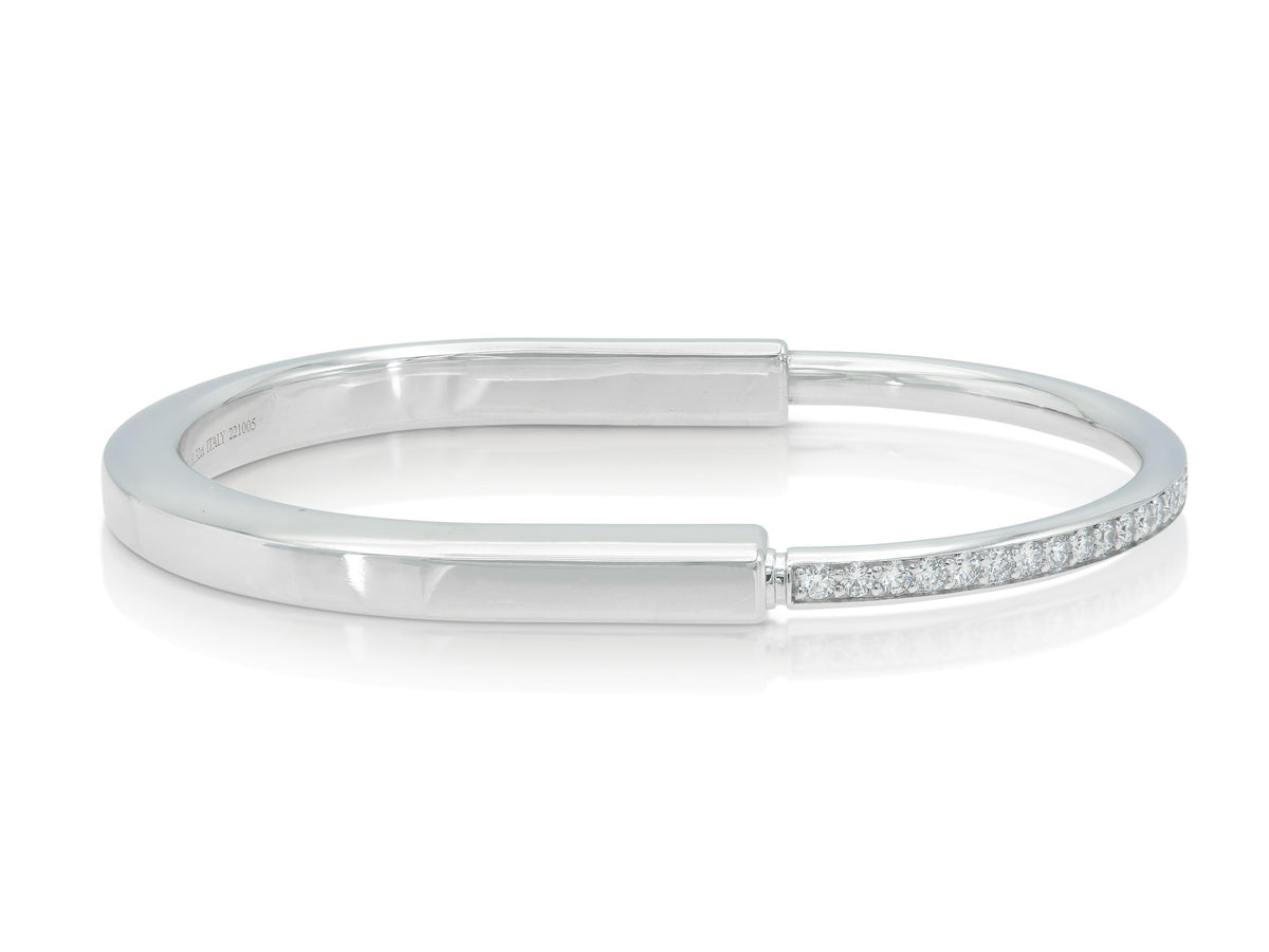 Tiffany & Co. Lock Bangle Bracelet with Diamonds