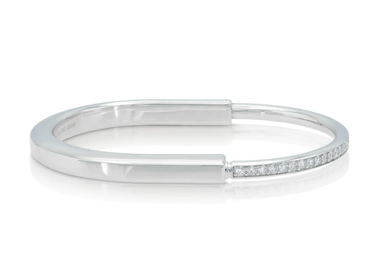 Tiffany & Co. Lock Bangle Bracelet with Diamonds