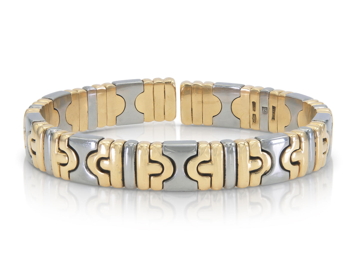 Vintage 1990s Bvlgari Two-Toned Parentesi Cuff Bracelet