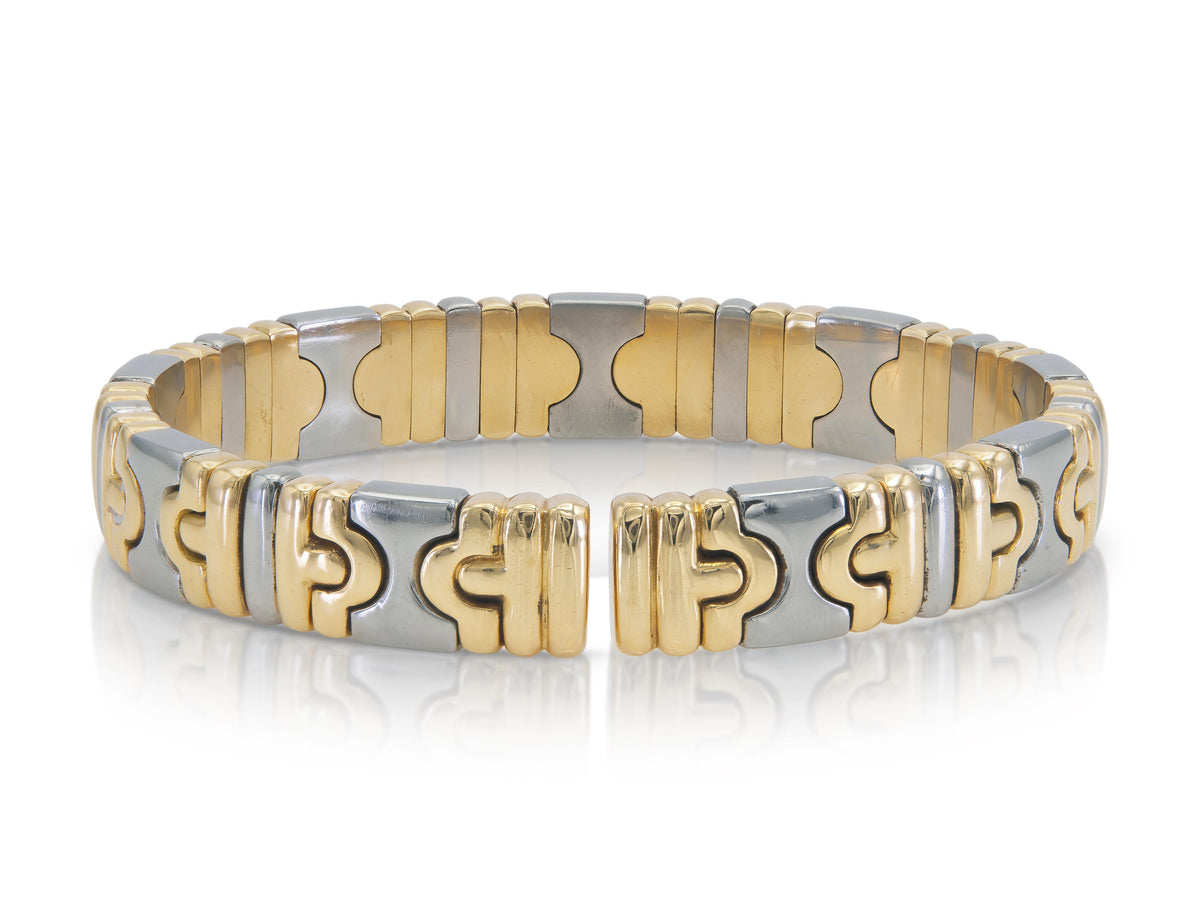 Vintage 1990s Bvlgari Two-Toned Parentesi Cuff Bracelet