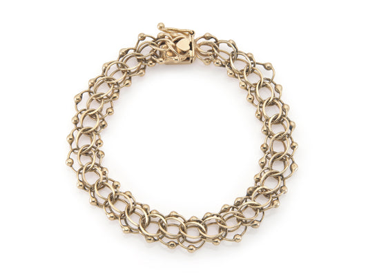 Vintage 1940s Retro Gold Link Bracelet