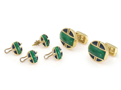 Vintage 1970s David Webb Enamel Stud Set