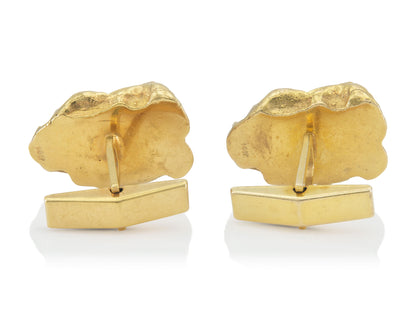 Vintage 1980s Gold Nugget Cufflinks
