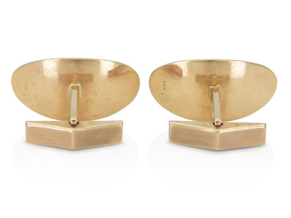Vintage 1950s Gold Cufflinks with Sapphires