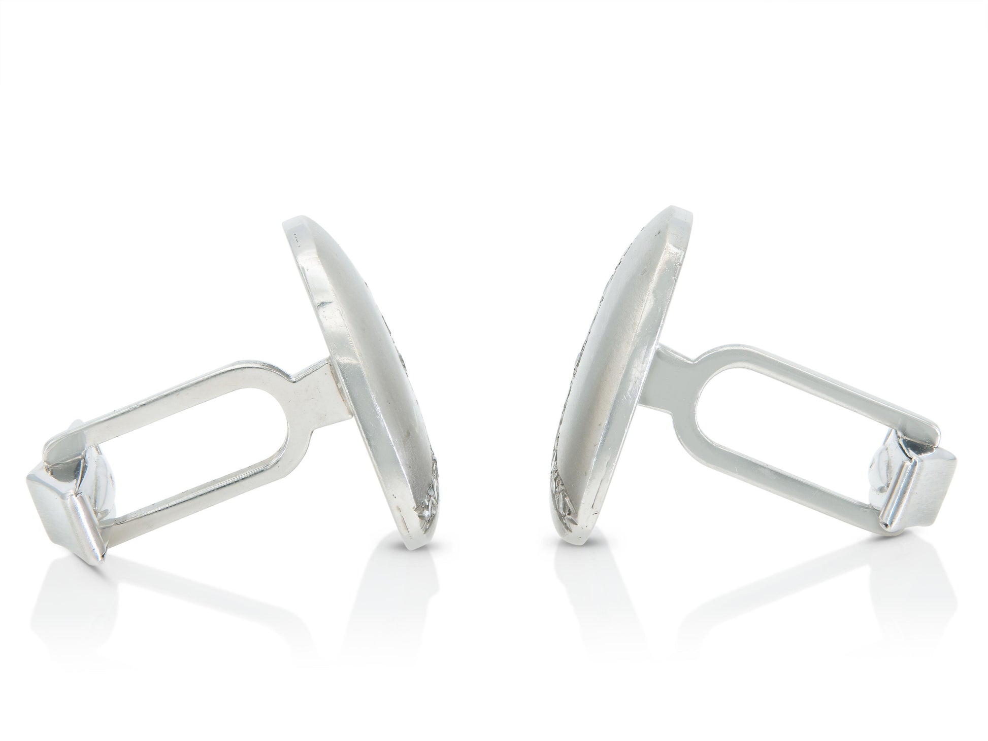 Vintage 1980s White Gold and Diamond Cufflinks