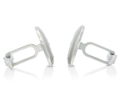Vintage 1980s White Gold and Diamond Cufflinks