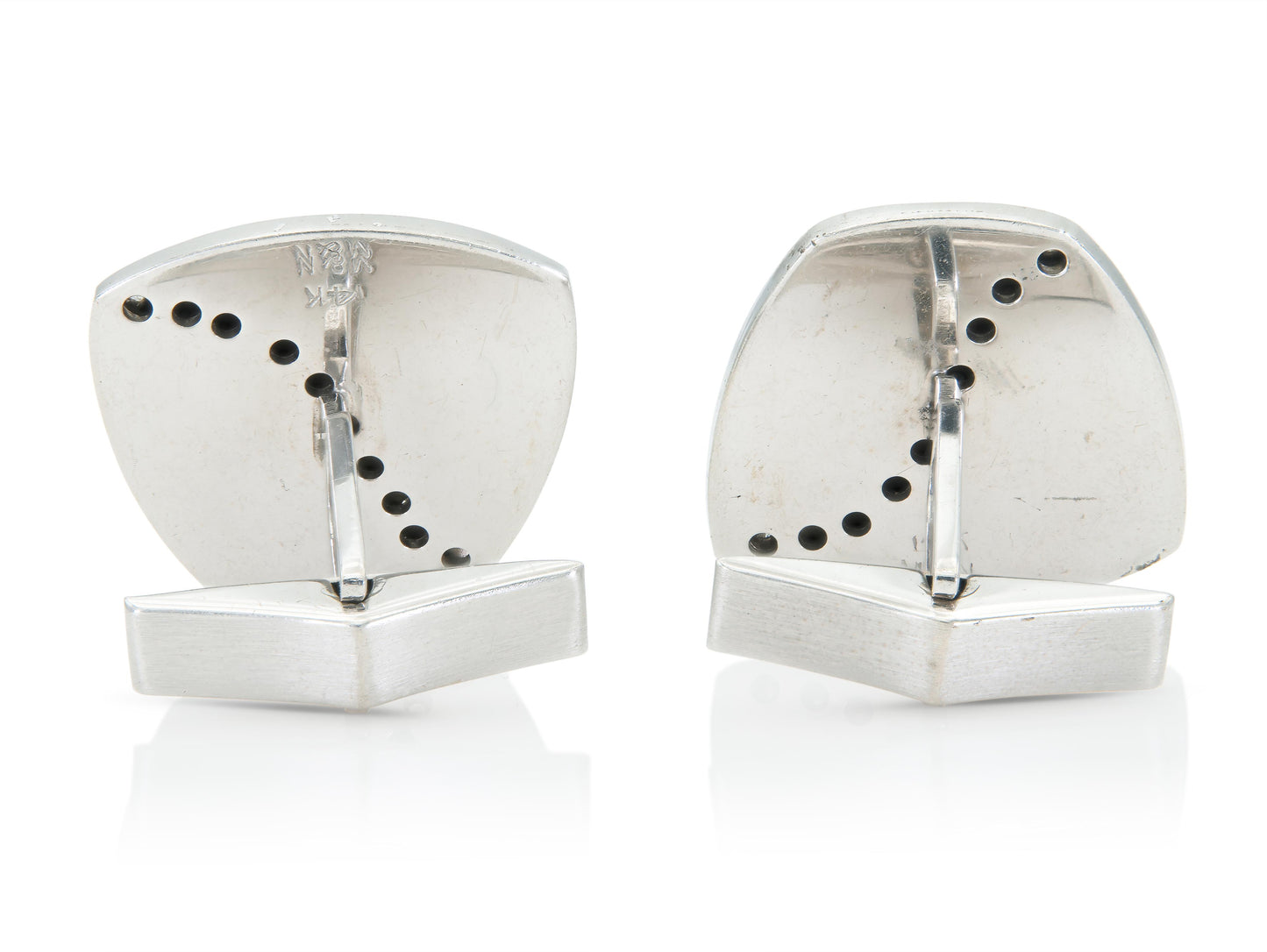 Vintage 1980s White Gold and Diamond Cufflinks