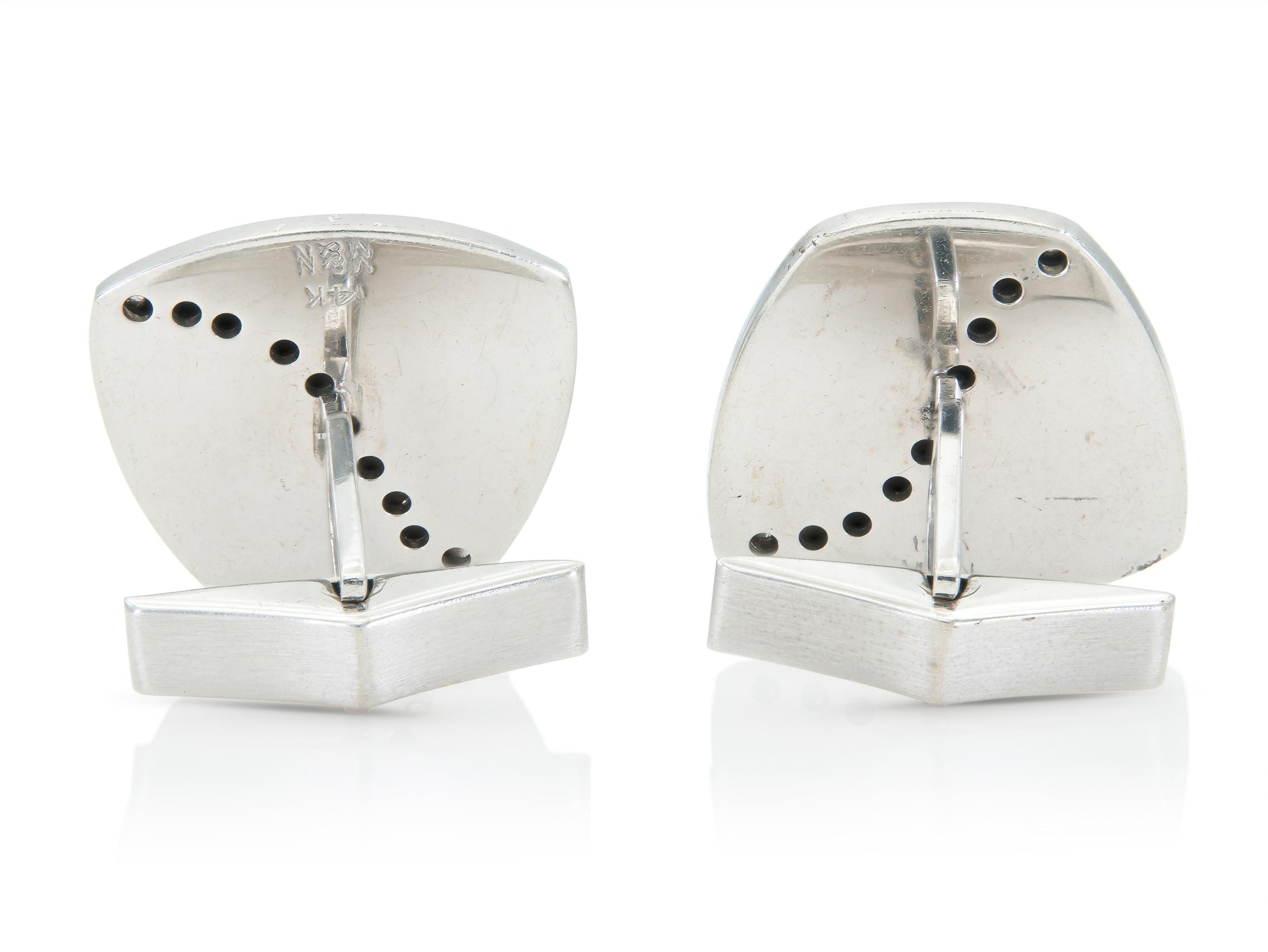 Vintage 1980s White Gold and Diamond Cufflinks