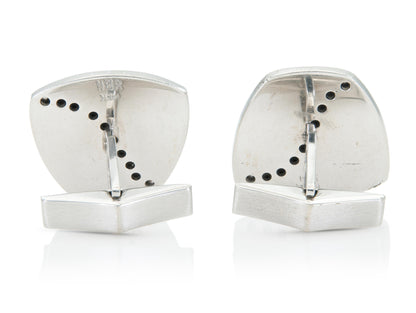 Vintage 1980s White Gold and Diamond Cufflinks