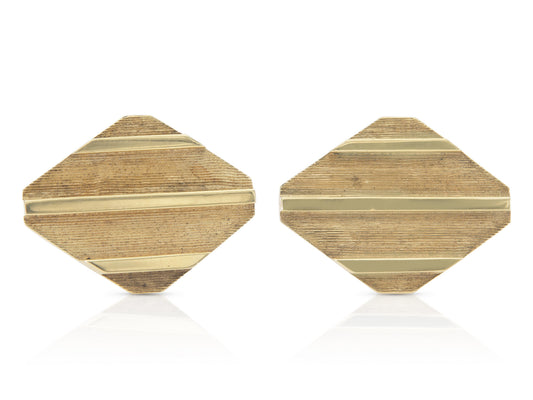 Vintage 1970s Gold Lozenge Cufflinks