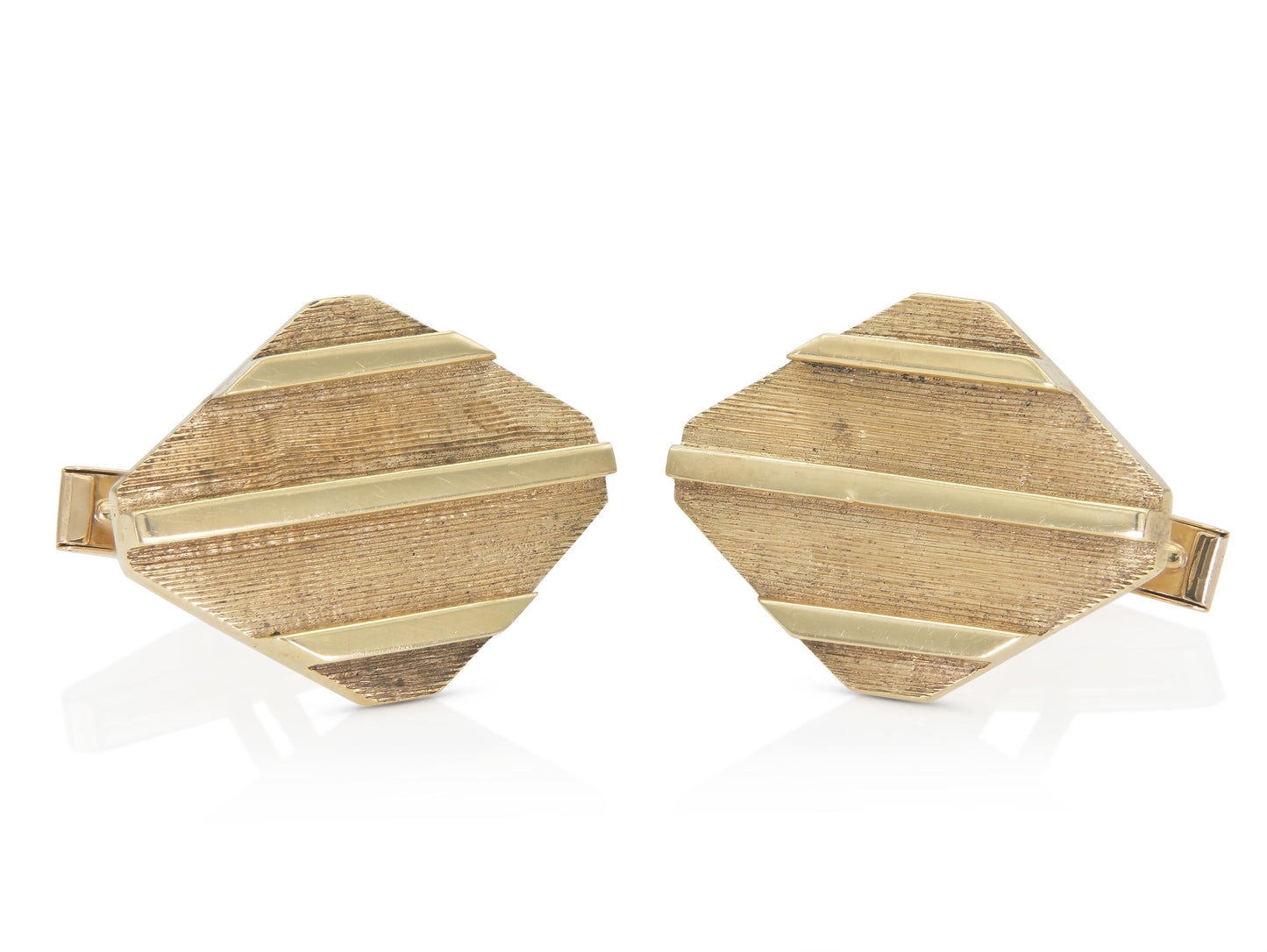 Vintage 1970s Gold Lozenge Cufflinks