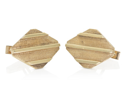 Vintage 1970s Gold Lozenge Cufflinks