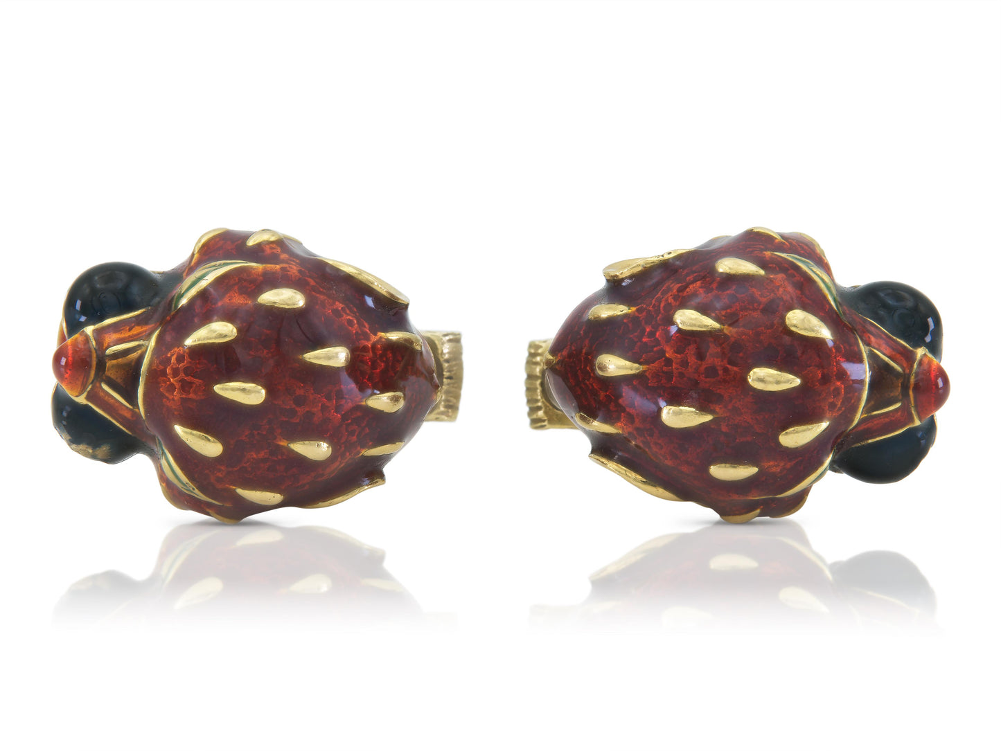 Vintage 1960s Enamel Tiger Cufflinks