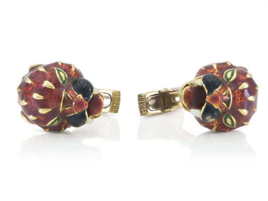 Vintage 1960s Enamel Tiger Cufflinks