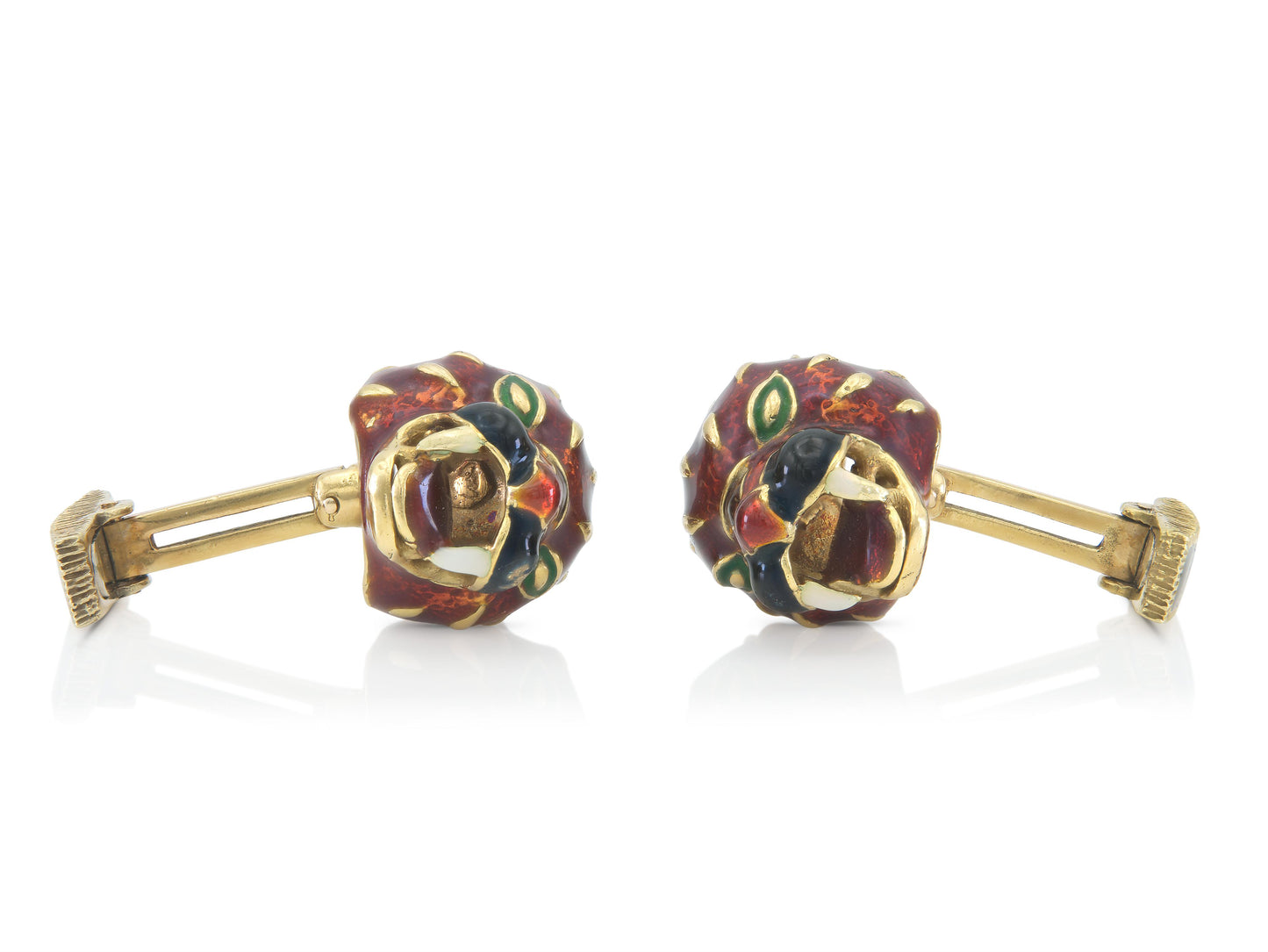 Vintage 1960s Enamel Tiger Cufflinks