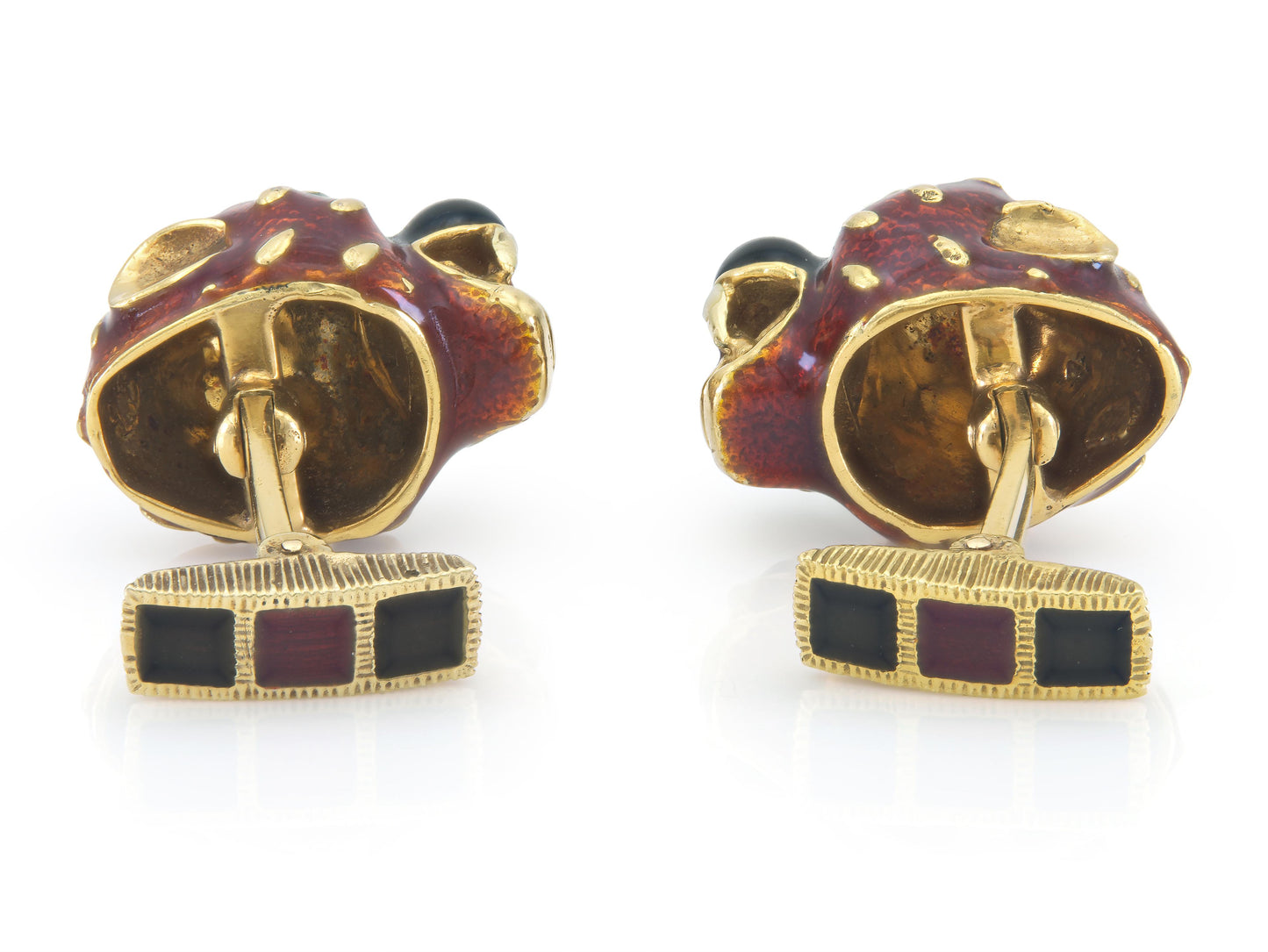 Vintage 1960s Enamel Tiger Cufflinks