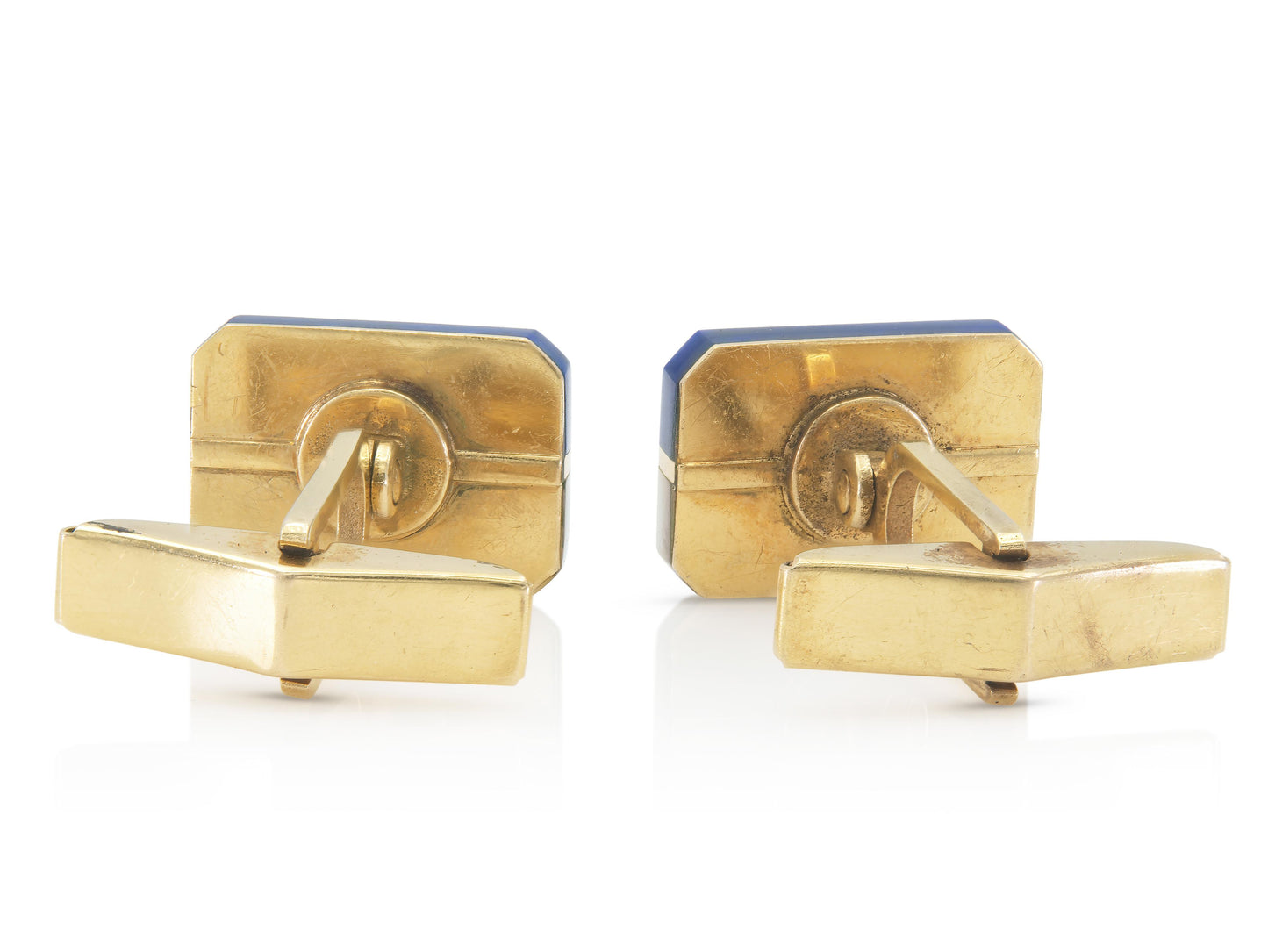 Vintage 1970s Lapis & White Mother of Pearl Cufflinks