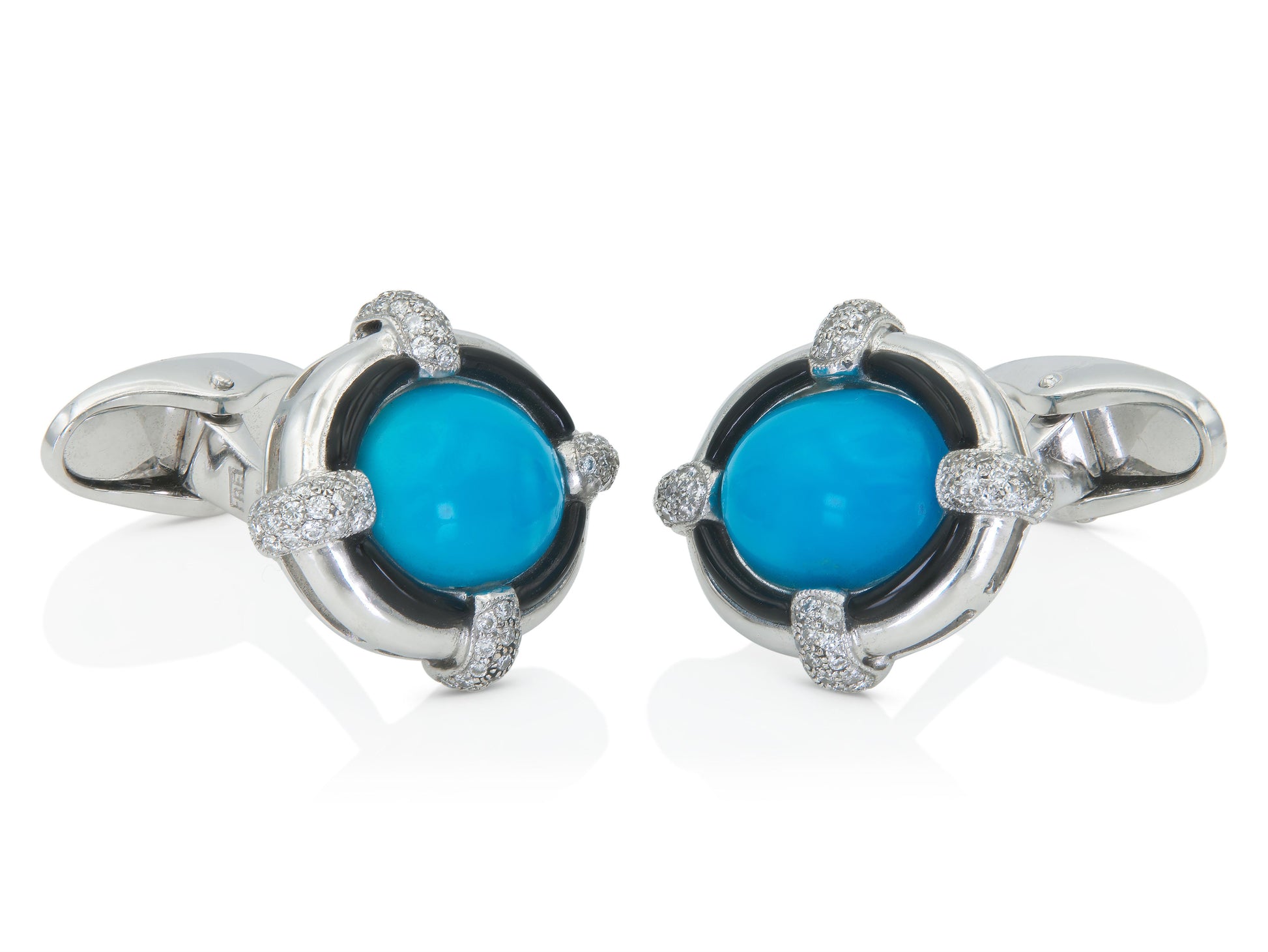 Turquoise, Onyx & Diamond Cufflinks
