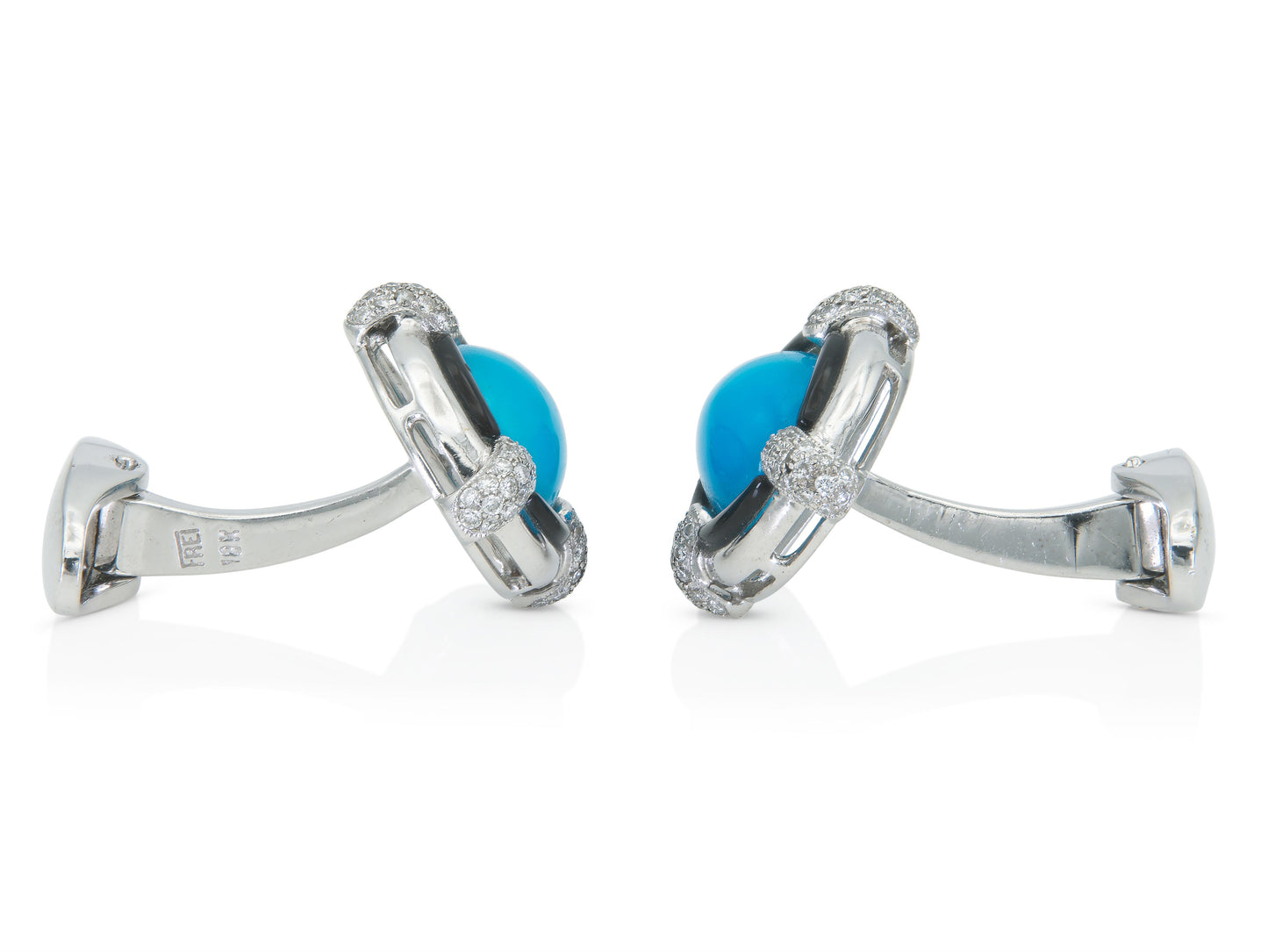 Turquoise, Onyx & Diamond Cufflinks