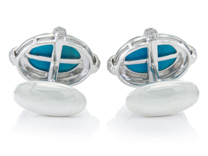 Turquoise, Onyx & Diamond Cufflinks