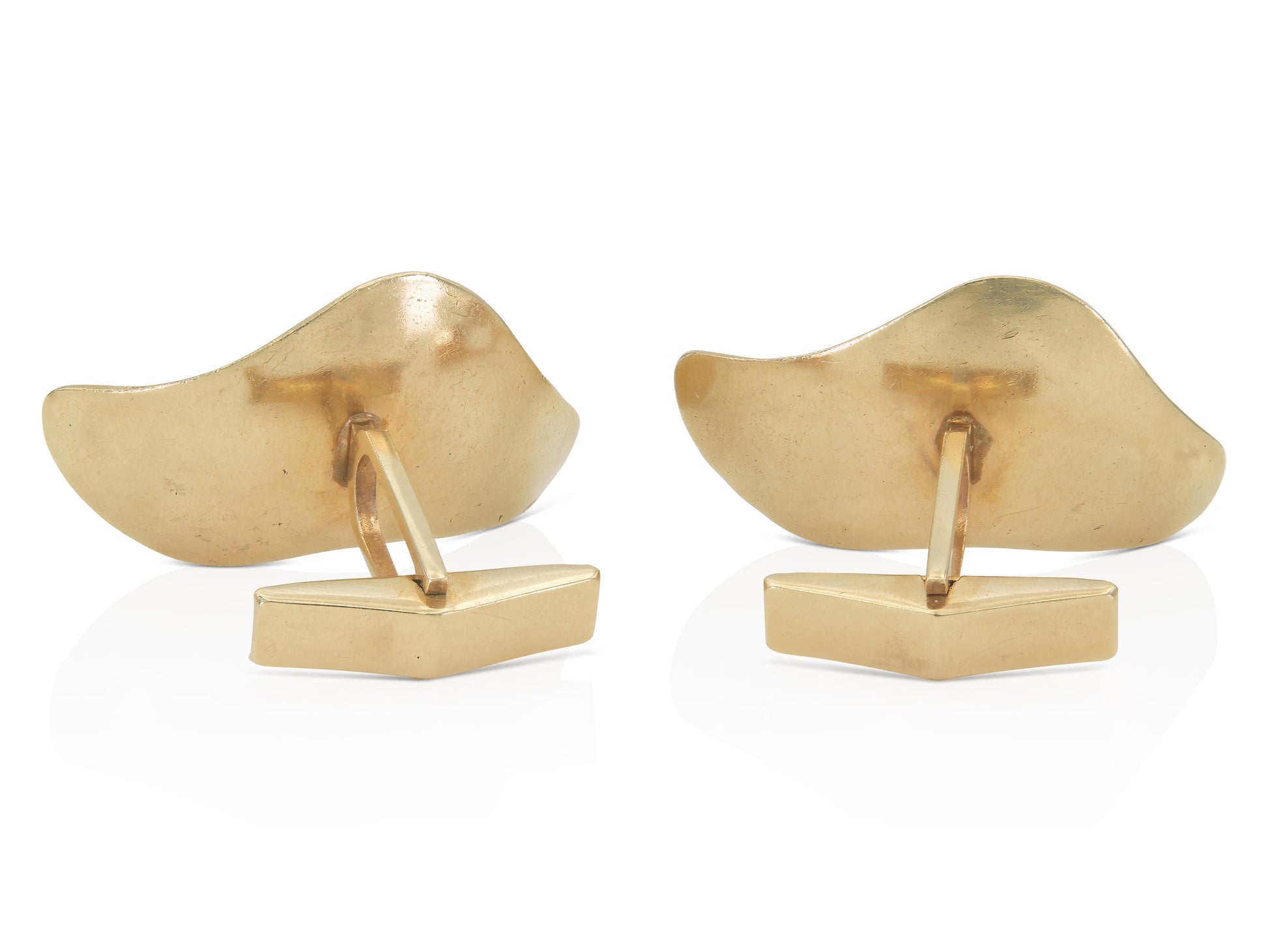 Vintage 1970s Abstract Gold Cufflinks