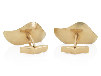 Vintage 1970s Abstract Gold Cufflinks