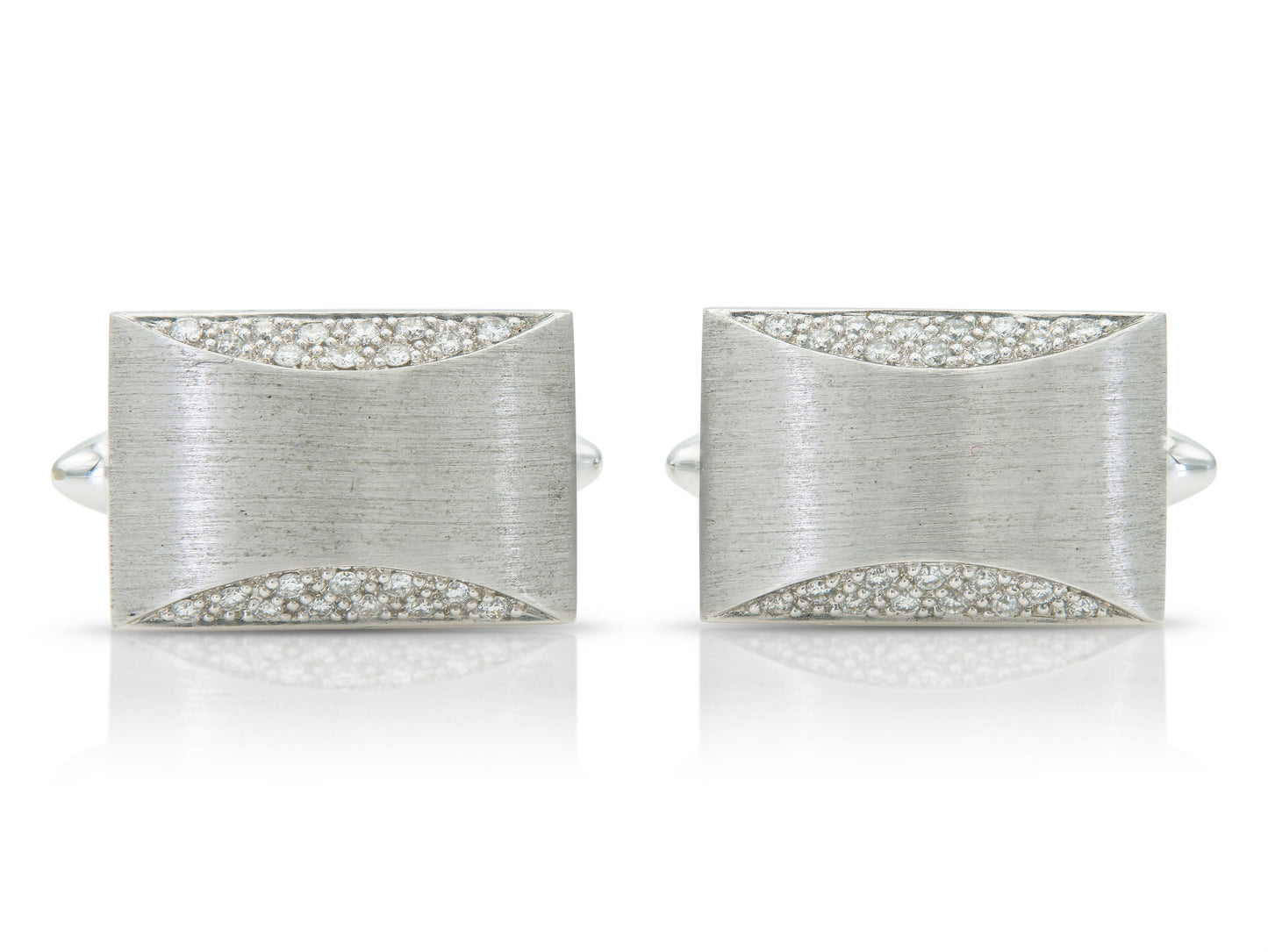 Vintage 1980s White Gold and Diamond Cufflinks