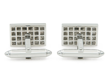 Vintage 1980s White Gold and Diamond Cufflinks