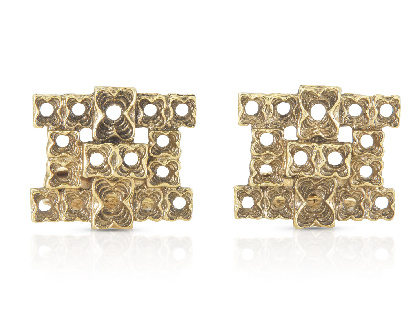 Vintage 1970s Gold Openwork Cufflinks