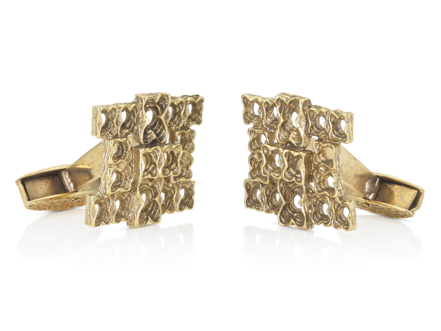 Vintage 1970s Gold Openwork Cufflinks