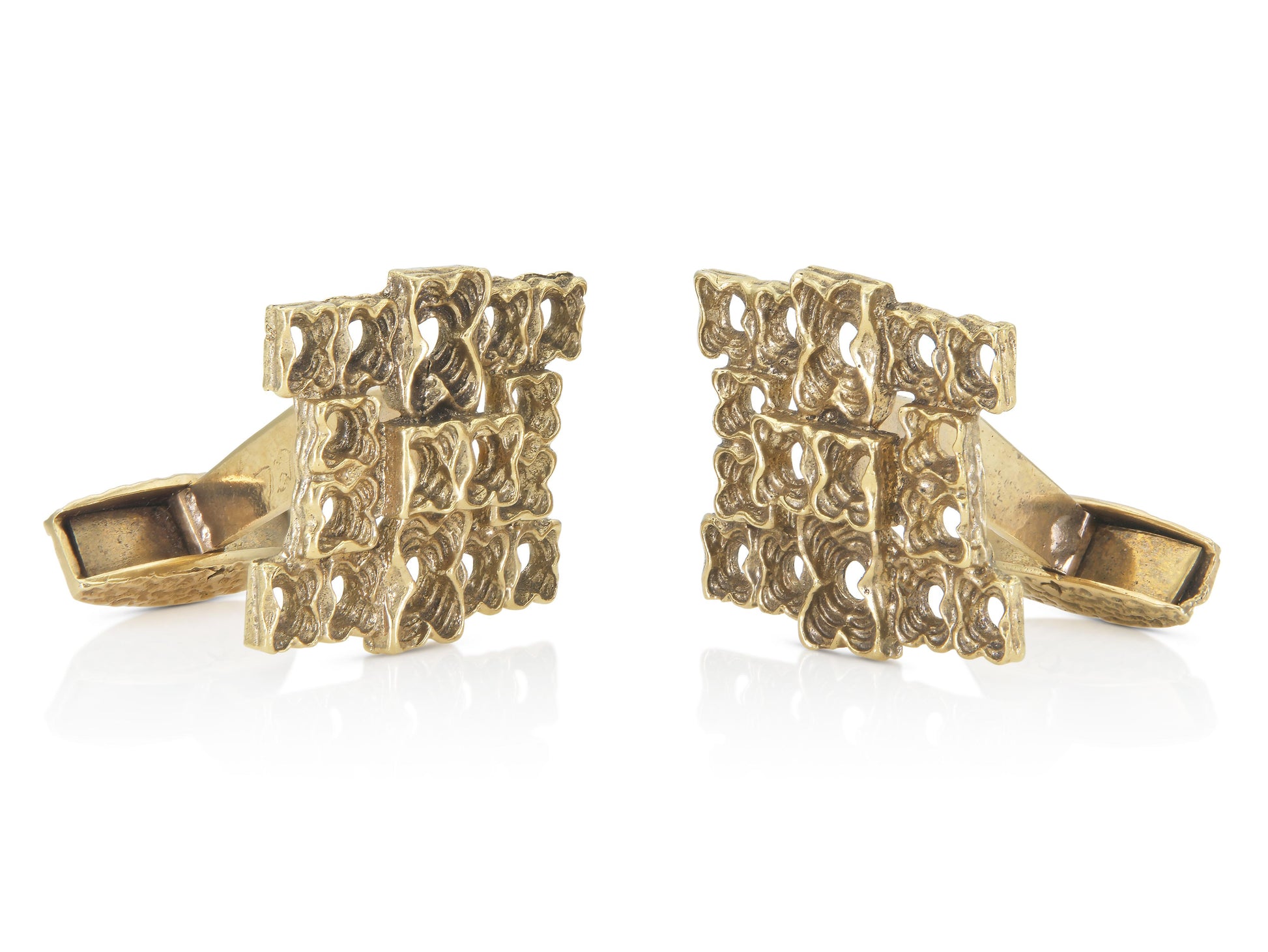 Vintage 1970s Gold Openwork Cufflinks