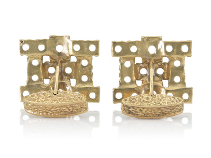 Vintage 1970s Gold Openwork Cufflinks