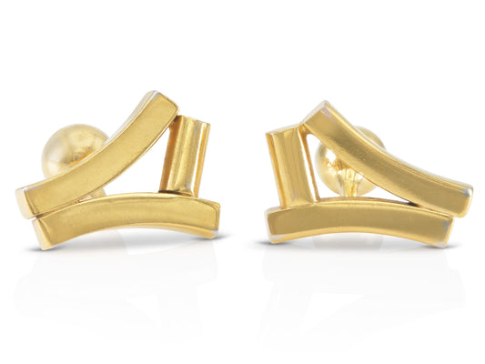 Vintage 1980s Cardin Abstract Gold Cufflinks