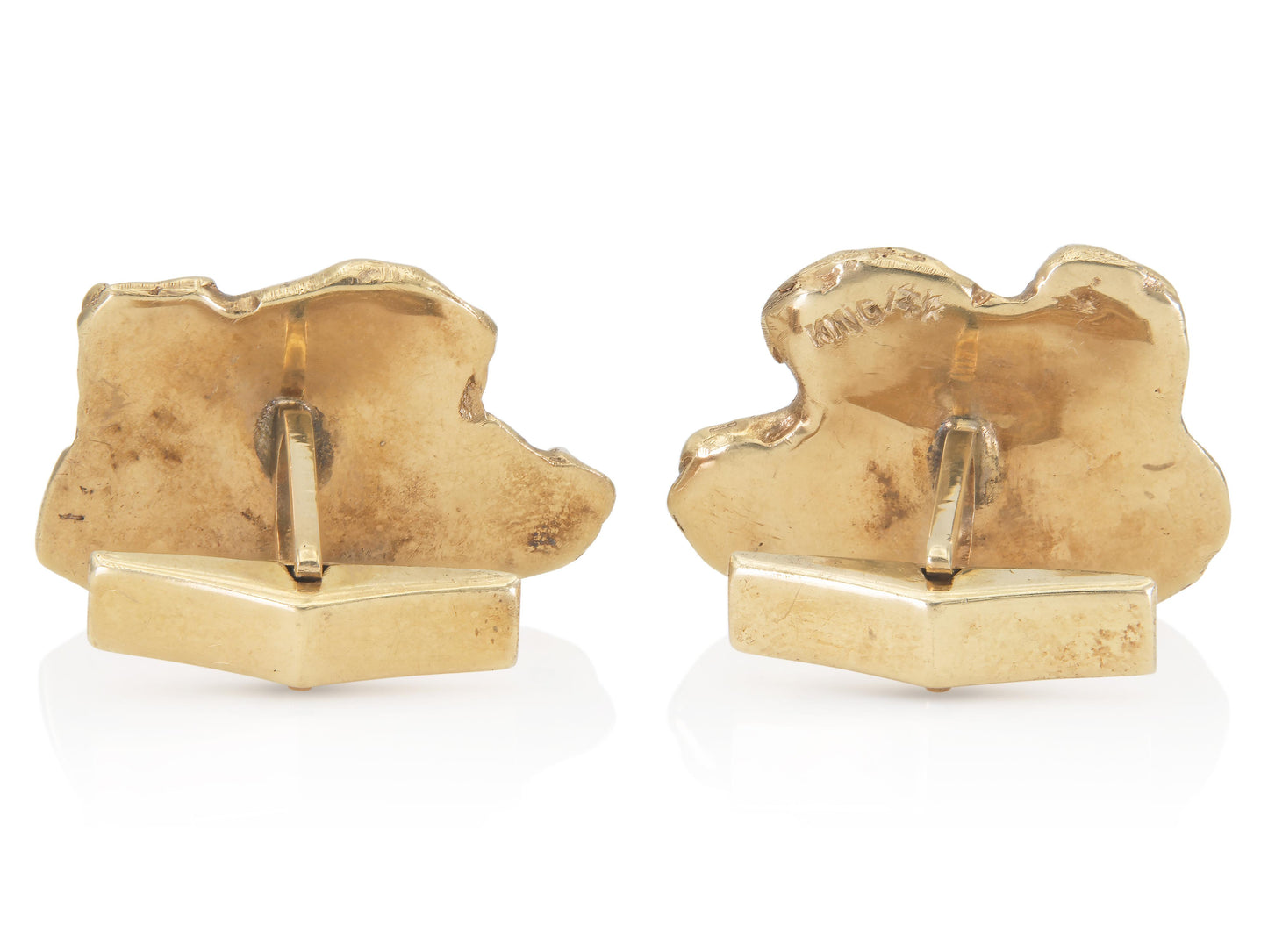 Vintage 1960s Gold Cufflinks with Emeralds