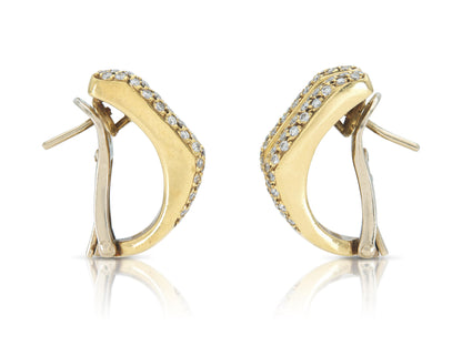 Vintage 1990s 5.00 Carat Diamond and Gold Earrings
