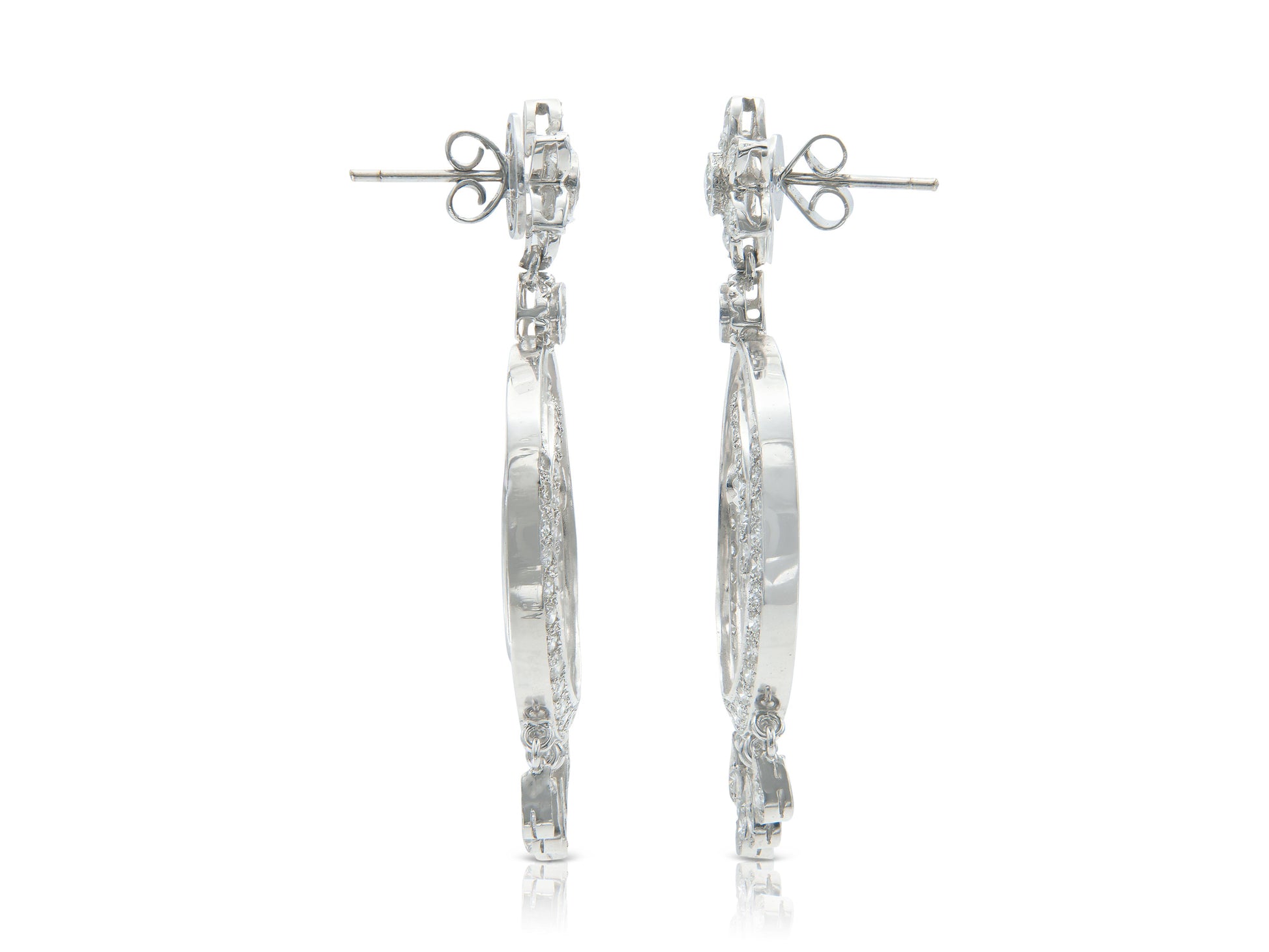 3.02 Carat Round Cut Diamond Circle Dangle Earrings