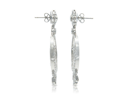 3.02 Carat Round Cut Diamond Circle Dangle Earrings