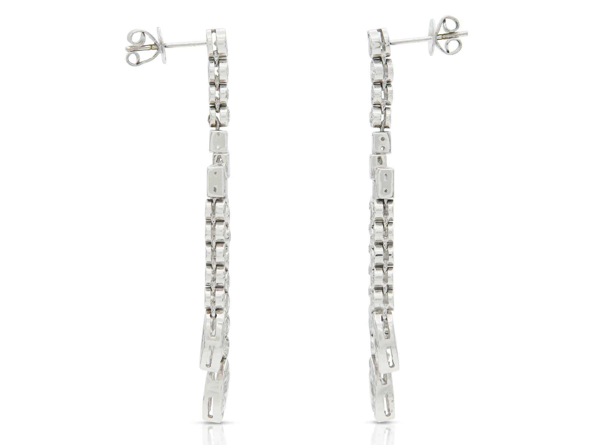7.08 Carat Mixed Cut Diamond Chandelier Earrings