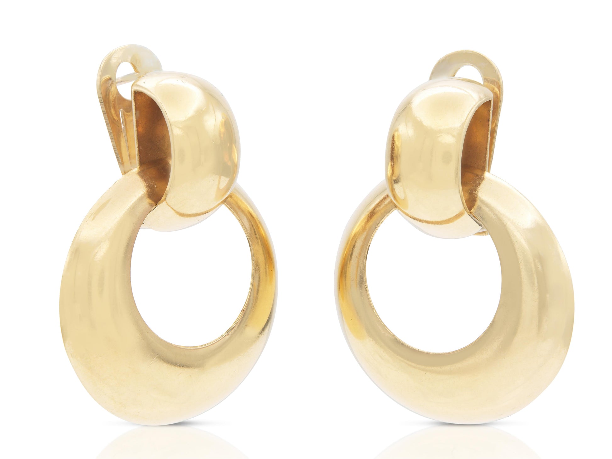 Vintage 1970s Gold Door Knocker Earrings