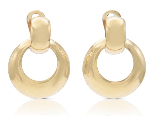 Vintage 1970s Gold Door Knocker Earrings