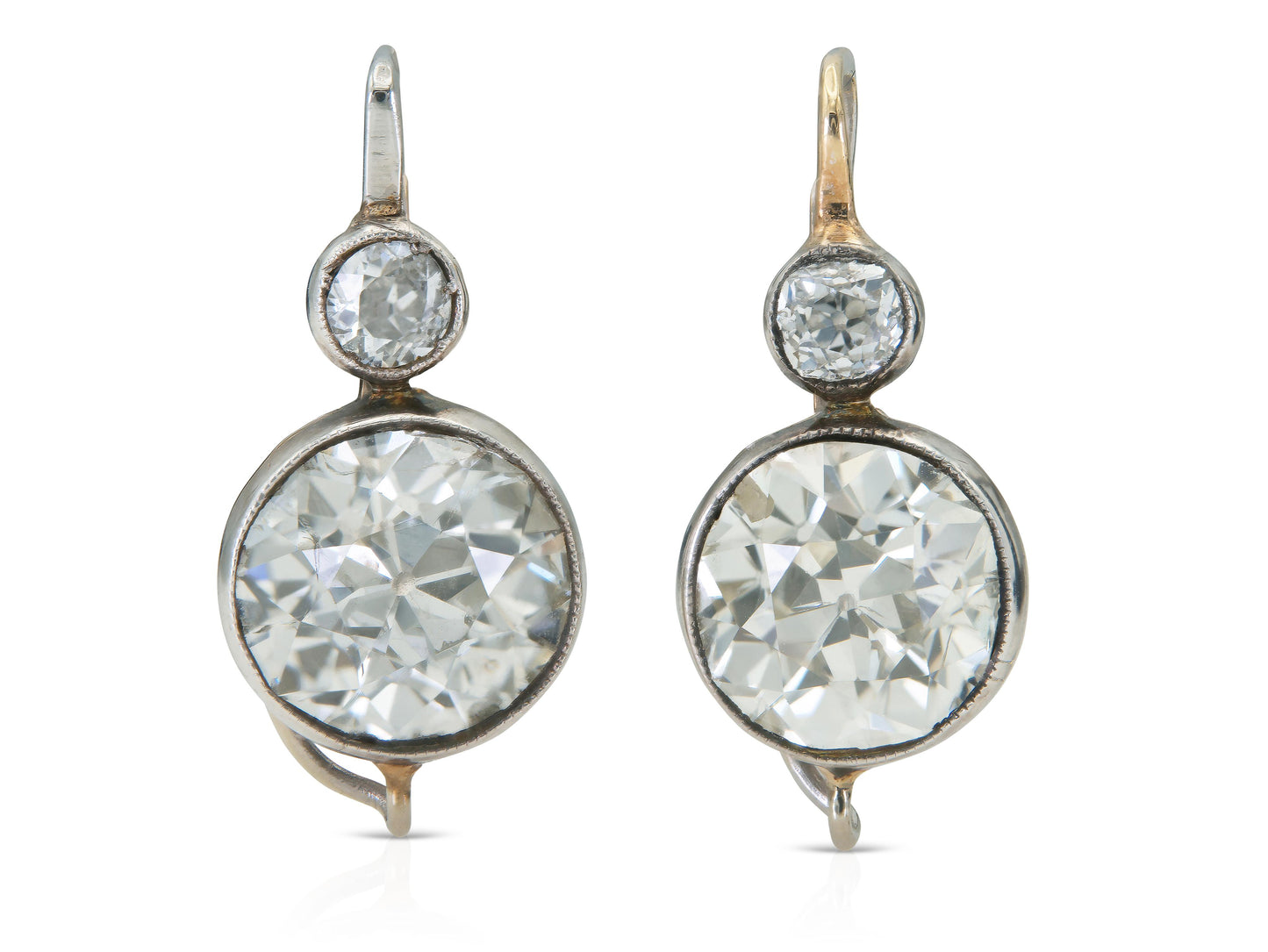 Antique Art Deco 1920s 7.60 Carat Old European Cut Diamond Earrings