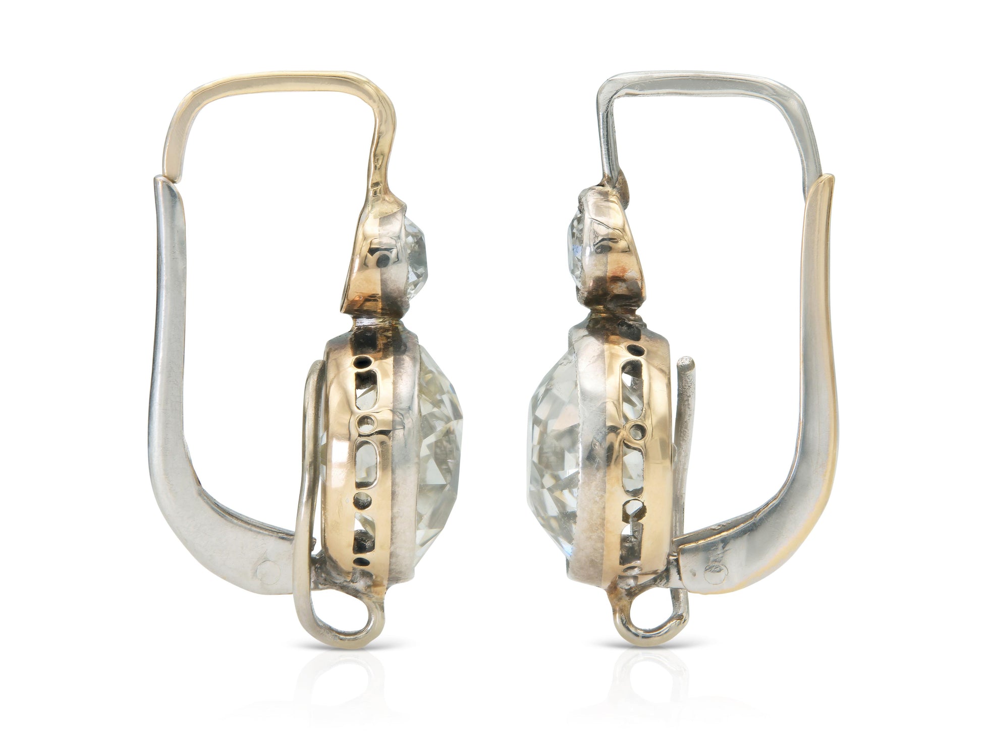 Antique Art Deco 1920s 7.60 Carat Old European Cut Diamond Earrings