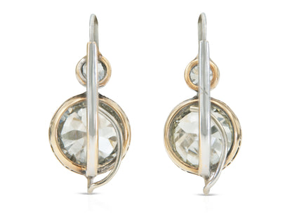 Antique Art Deco 1920s 7.60 Carat Old European Cut Diamond Earrings